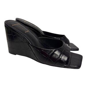 Black Suede Studio Paloma Women's Sandals Wedge Heel Leather Black  EU 39 US 9